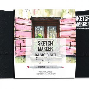 Набор маркеров Sketchmarker Basic 3 set 24 Базовые оттенки сет 3 (24 маркера + сумка органайзер)